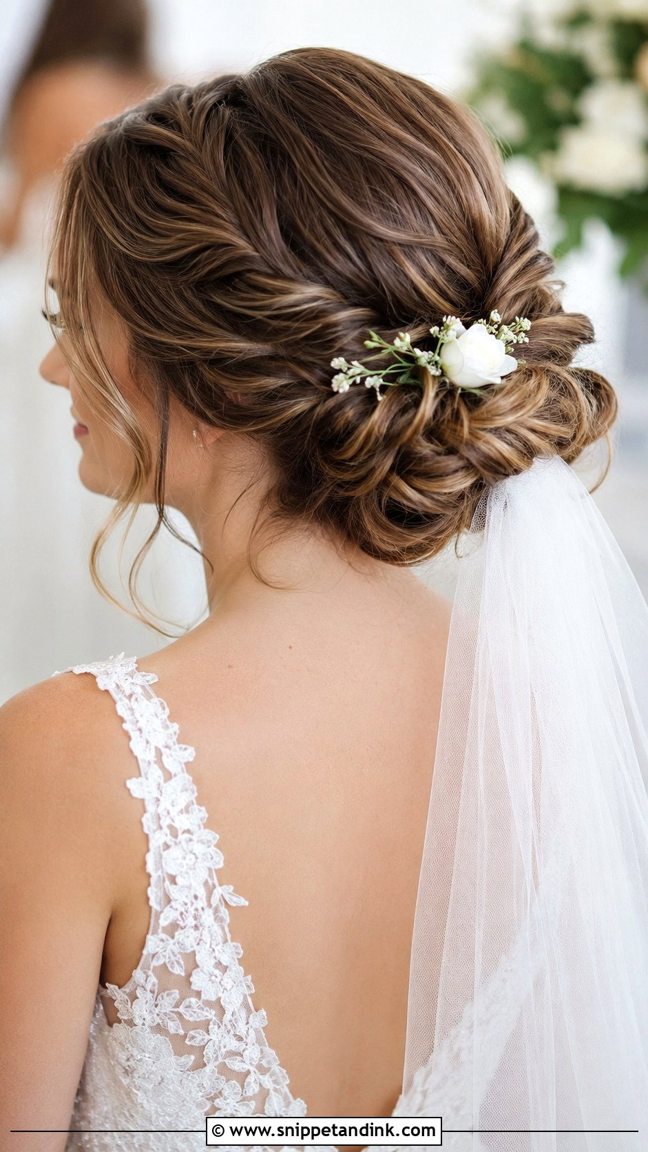Low Twisted Bun Bridal Hairstyle - Snippet and Ink - 30 Bridal Hairstyles for Long Hair