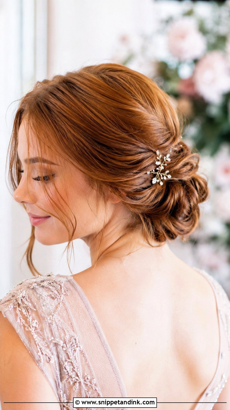 Low Twisted Bun Engagement Hairstyle - Snippet and Ink - 25 Hairstyle for Engagement Bride Ideas
