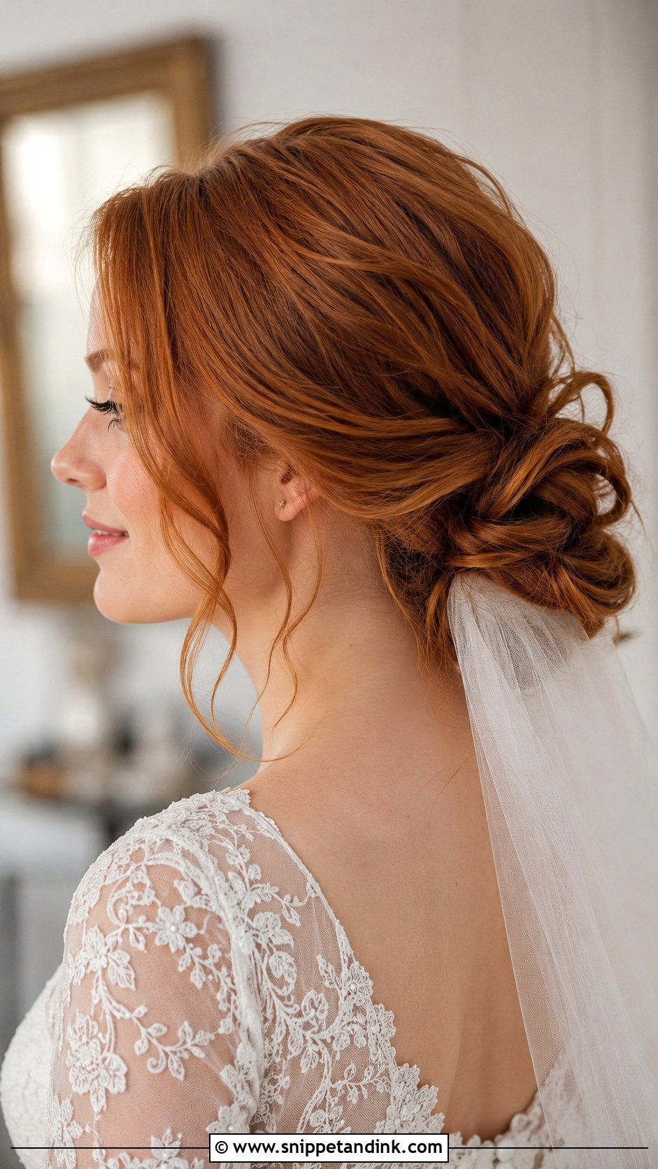 Low Twisted Bun With Tendrils - Snippet and Ink - 35 Simple Wedding Hairstyles