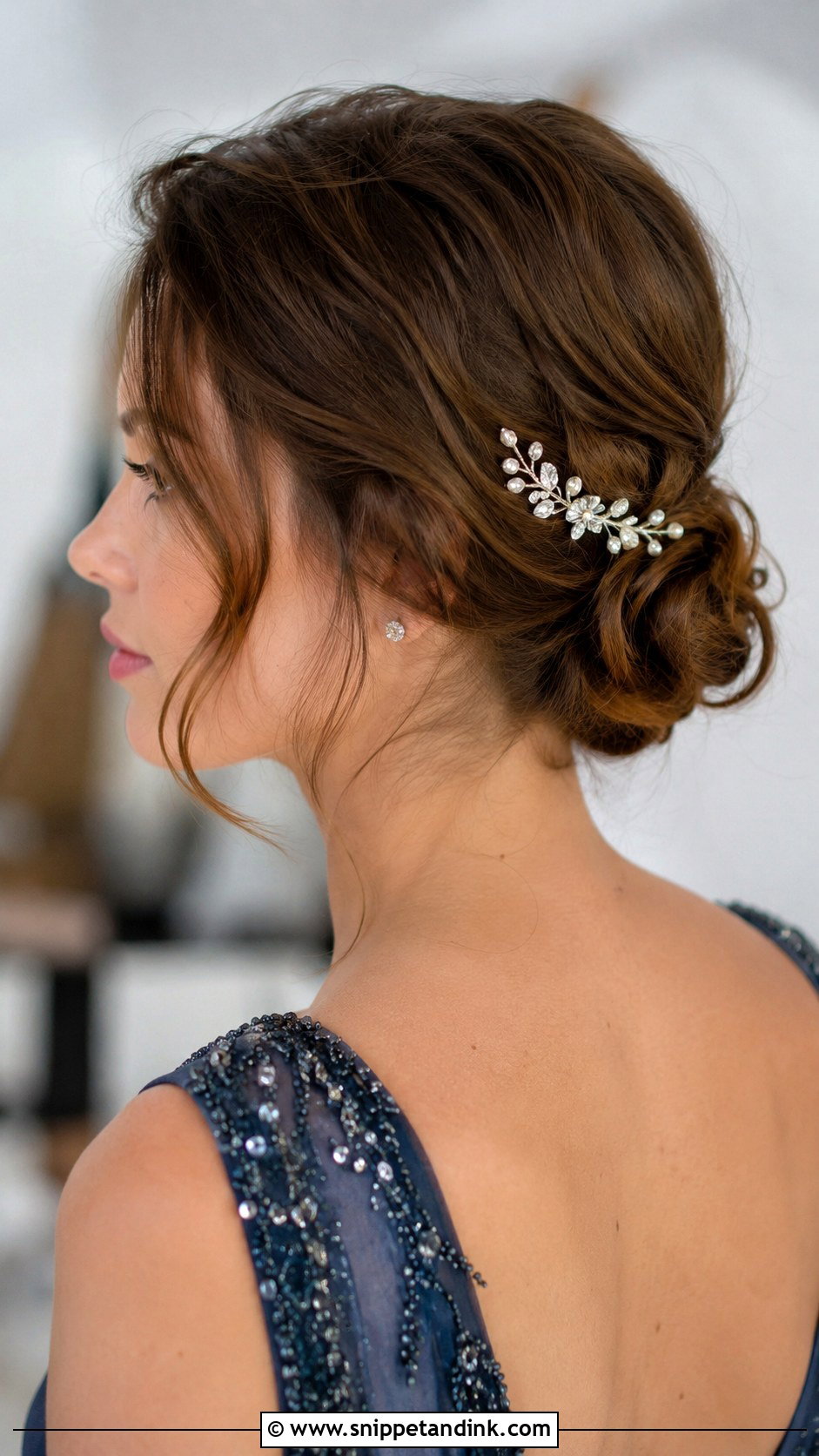 Low Twisted Bun for Short Hair - Snippet and Ink - 20 Engagement Hairstyles for Short Hair