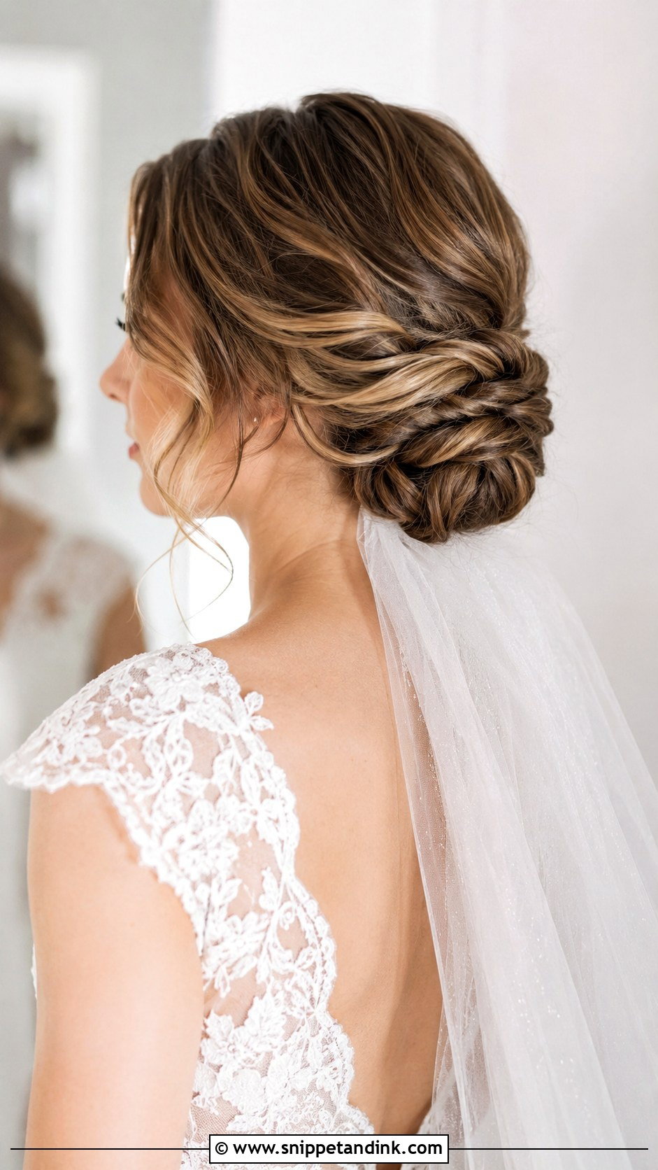 Low Twisted Chignon for Brides - Snippet and Ink - 20 Low Bridal Updo Ideas