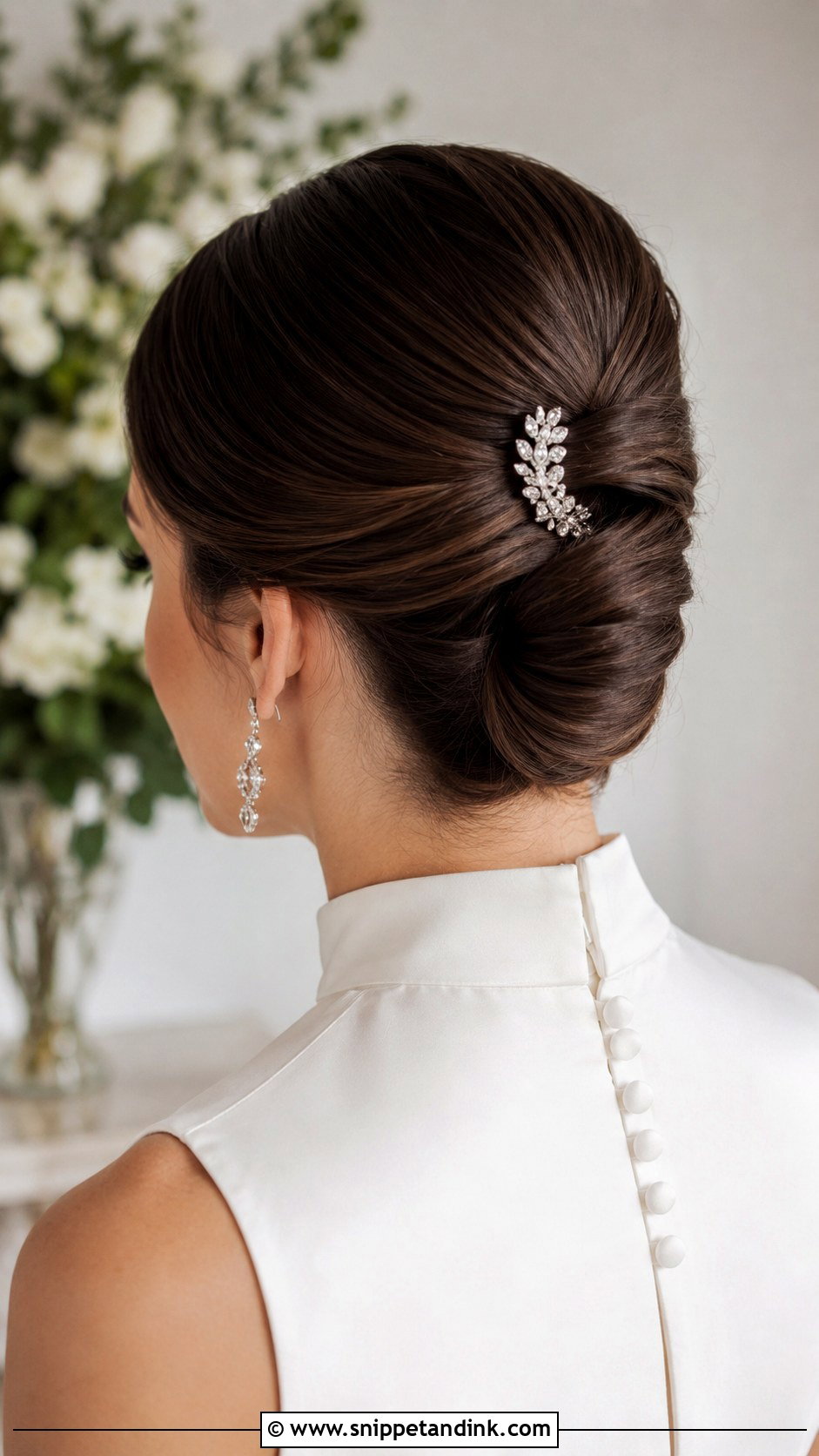 Low Twisted French Roll - Snippet and Ink - 20 50s Wedding Hair Ideas