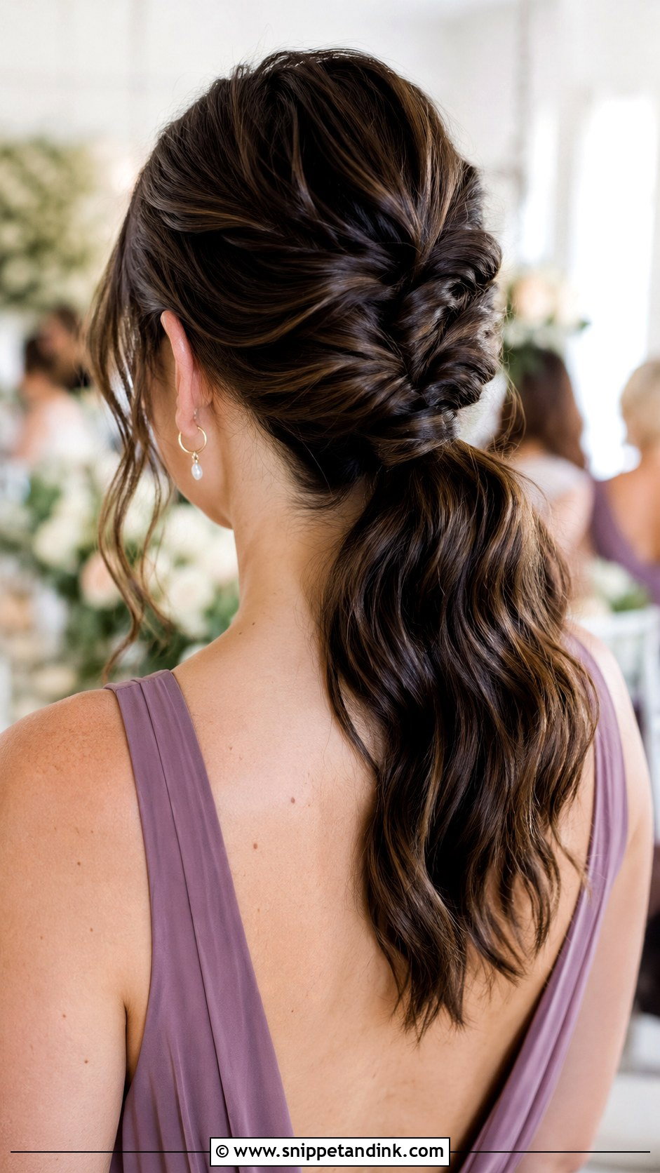 Low Twisted Ponytail - Snippet and Ink - 30 Bridemaids Hairstyles
