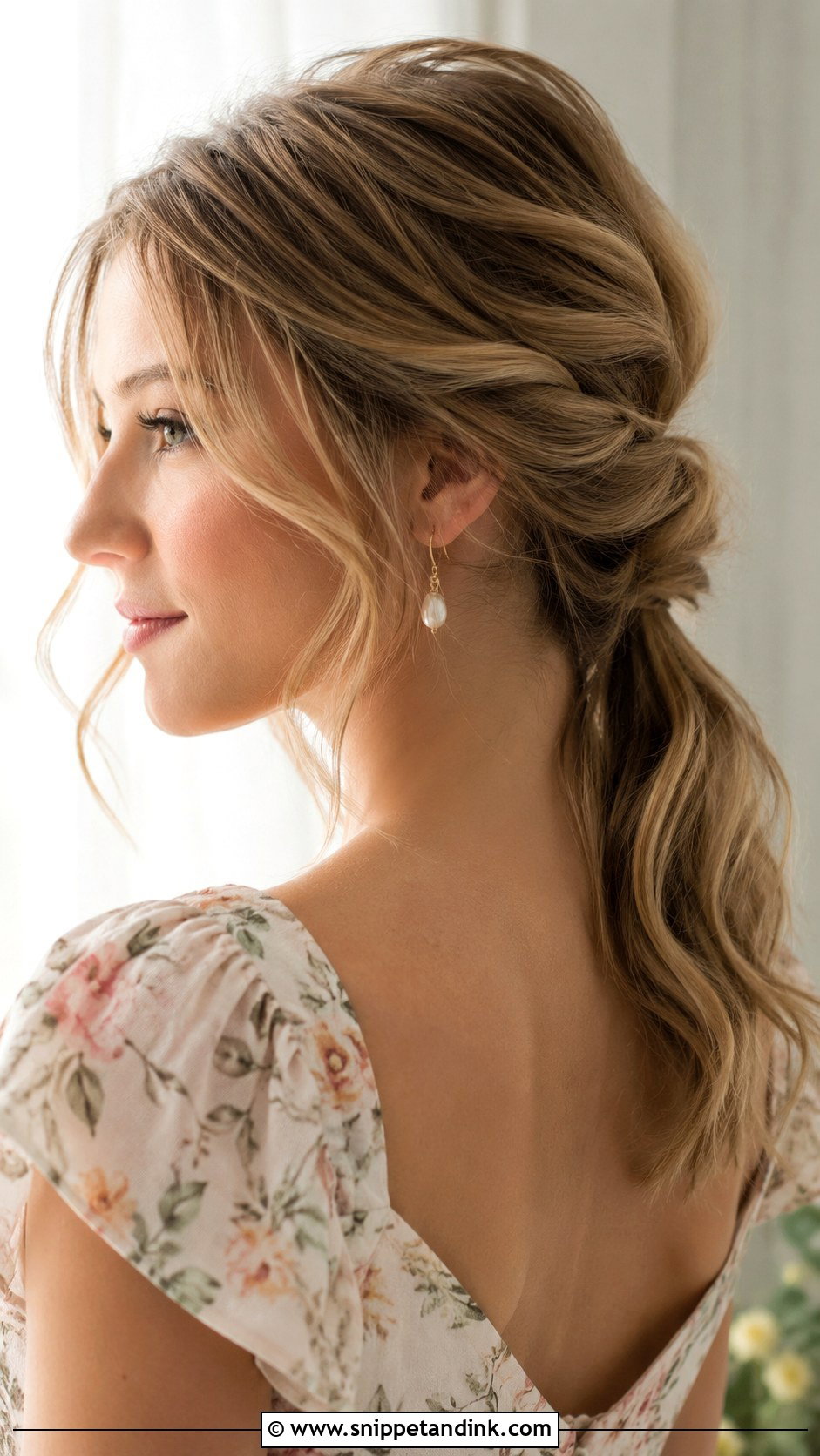 Low Twisted Ponytail - Snippet and Ink - 25 Wedding Guest Ponytail Hairstyles