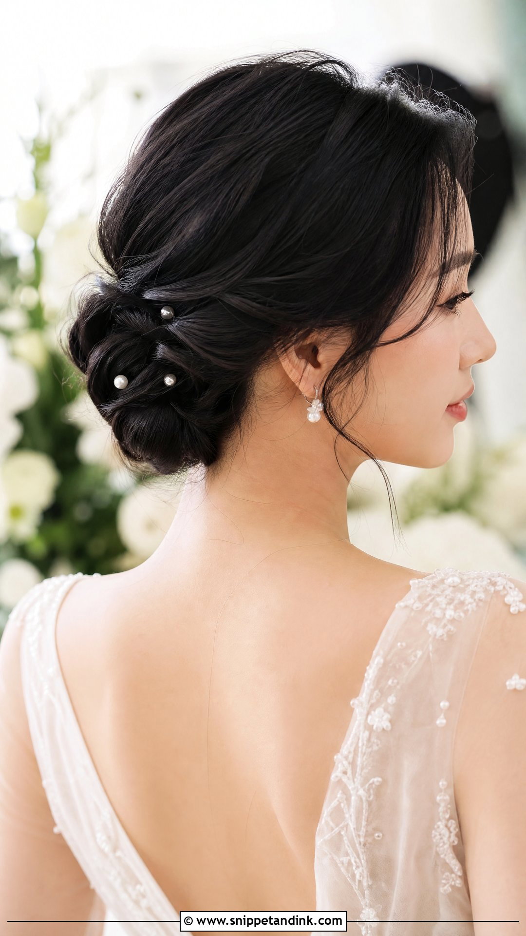 Low Twisted Updo - Snippet and Ink - 30 Korean Wedding Hair Ideas
