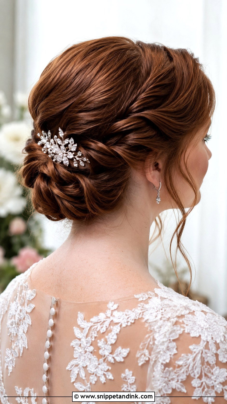Low Twisted Updo - Snippet and Ink - 30 Low Updo Wedding Hair Ideas
