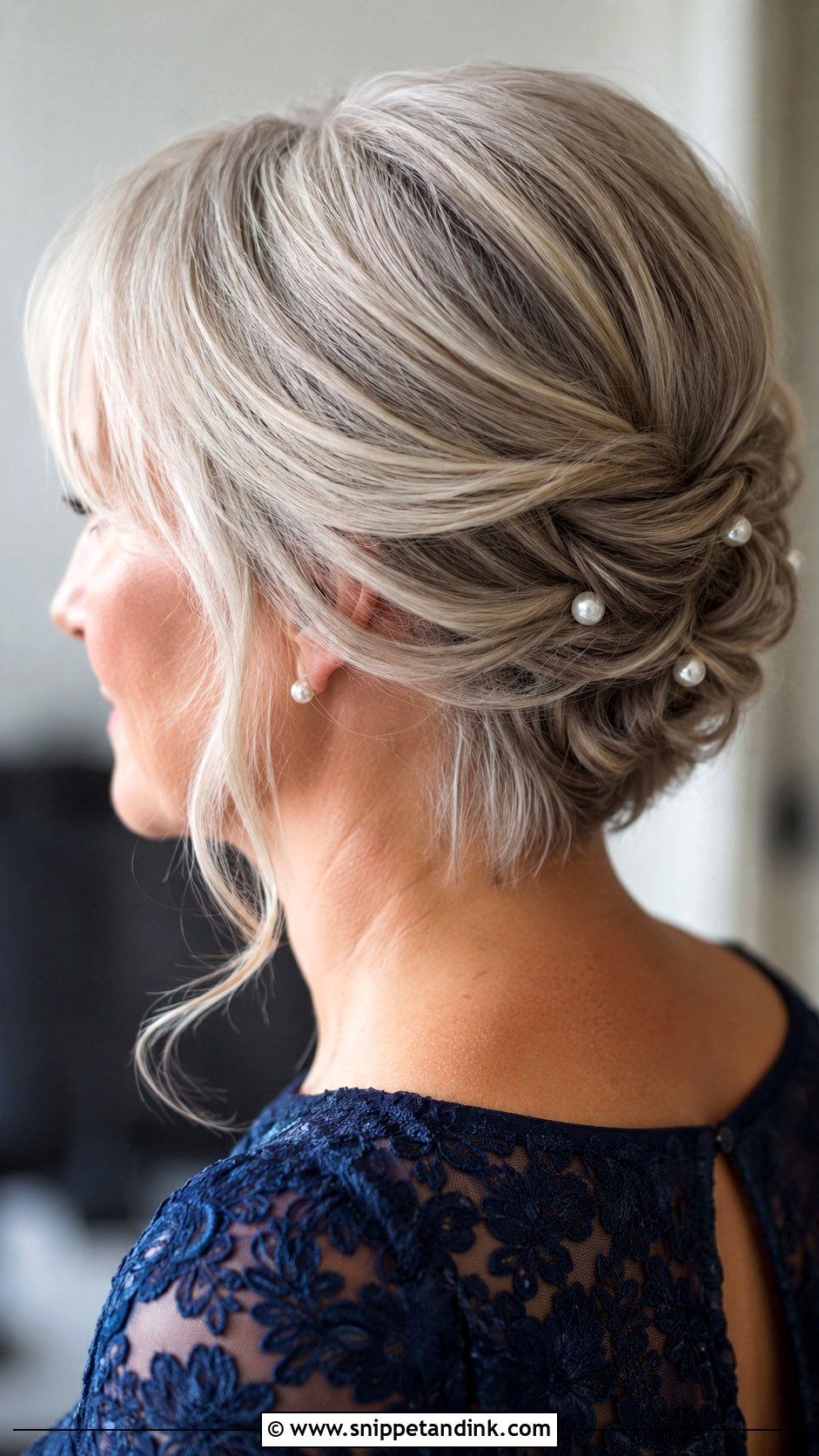 Low Twisted Updo For Mother Of Groom Short Hair - Snippet and Ink - 15 Wedding Hairstyles for Mother of Groom Short Hair