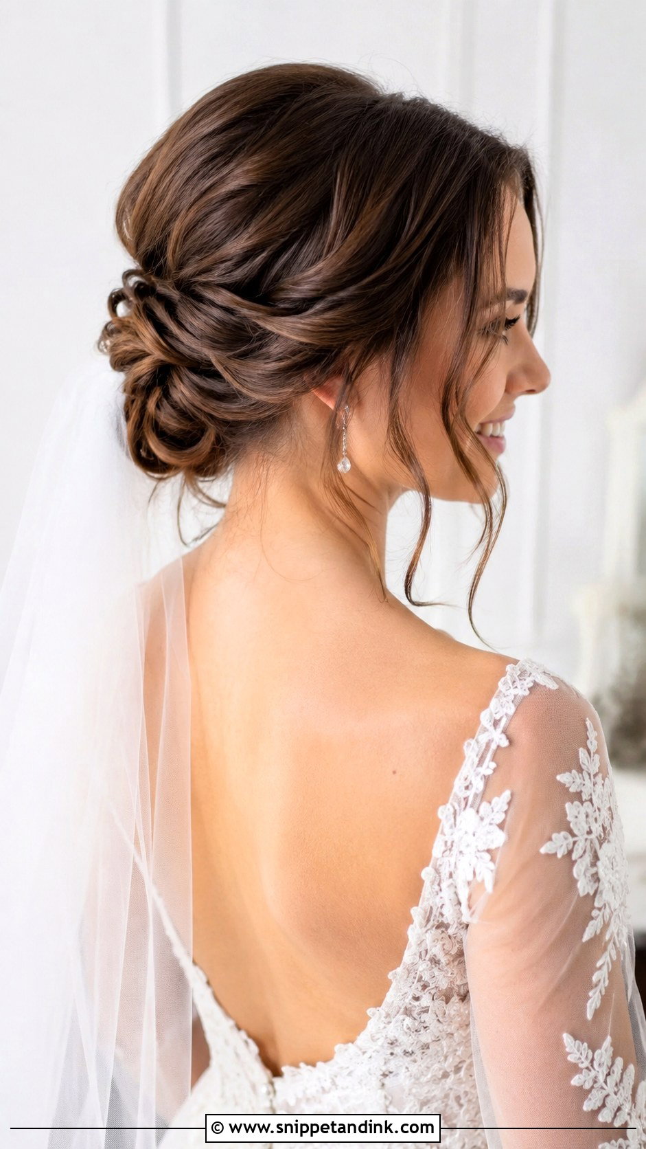 Low Twisted Updo for Medium Hair - Snippet and Ink - 25 Up Dos for Medium Hair Wedding Ideas