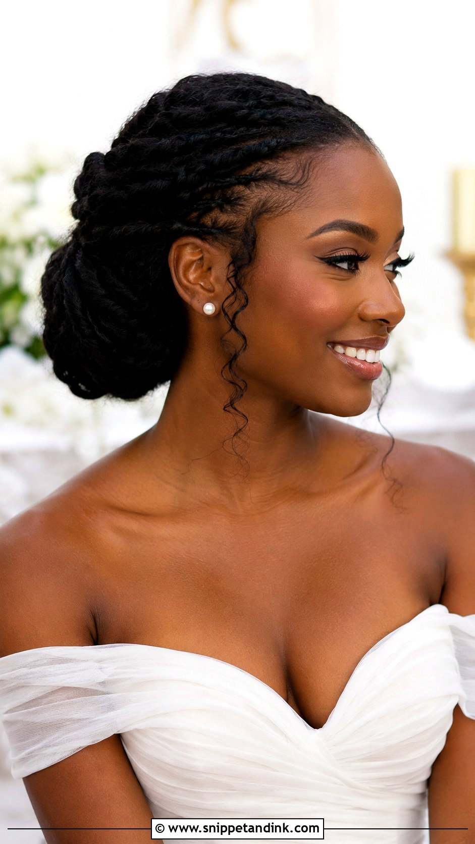 Low Twisted Wedding Updo - Snippet and Ink - 15 Updo Styles for Black Women Wedding