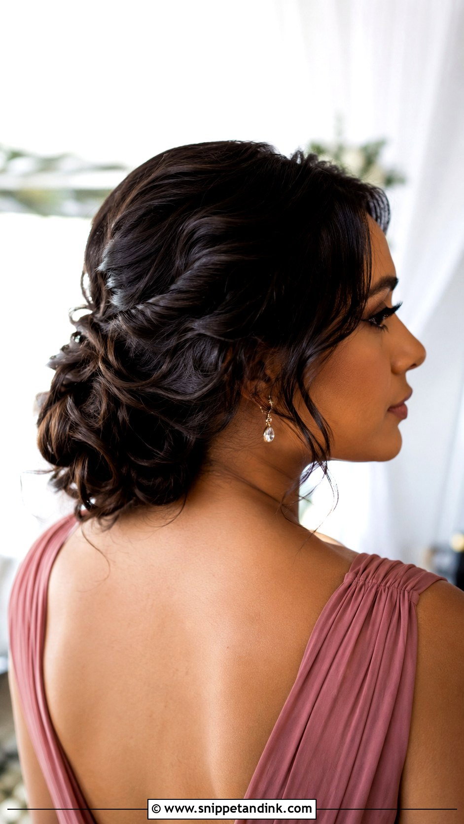 Low Updo For Medium Bridesmaid Hair - Snippet and Ink - 20 Low Updo Wedding Hair Bridesmaid Ideas