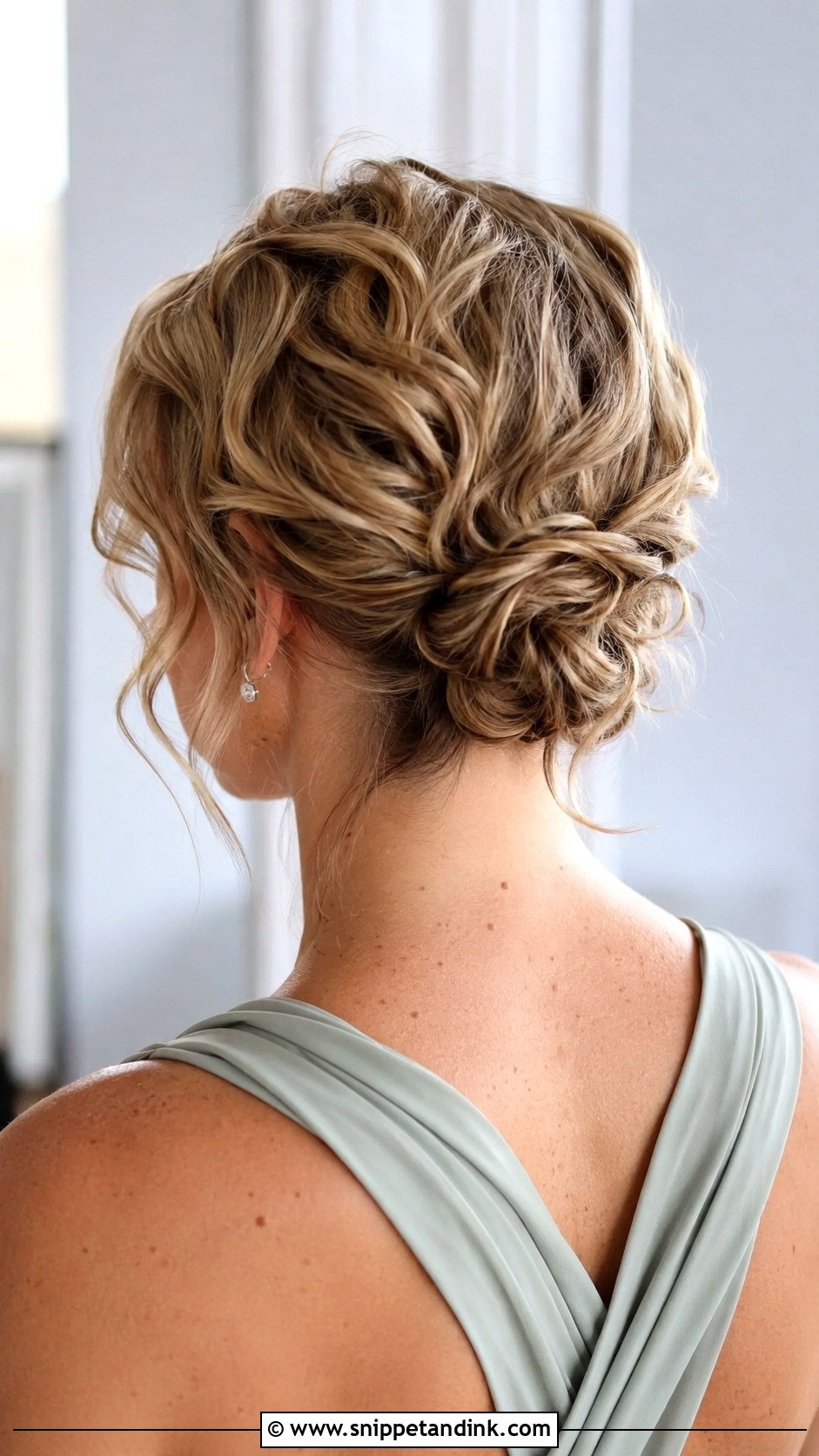 Low Updo For Short Bridesmaid Hair - Snippet and Ink - 20 Low Updo Wedding Hair Bridesmaid Ideas