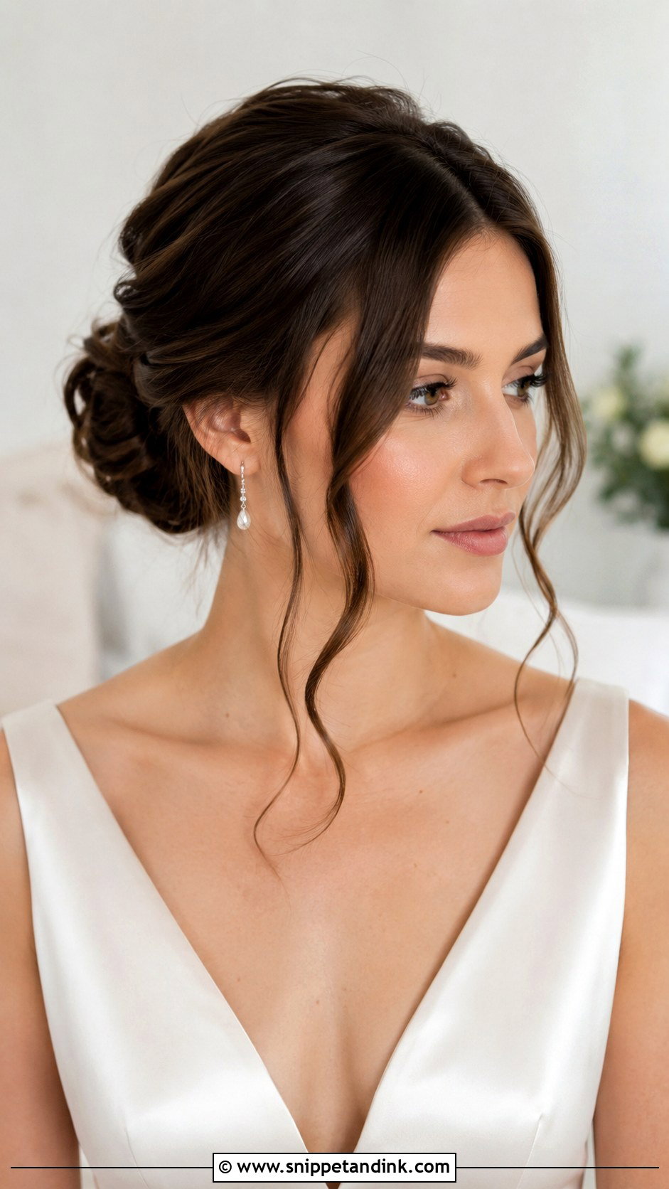 Low Updo Wedding Hair With Face Framing Pieces - Snippet and Ink - 15 Low Updo Wedding Hair Tutorial Ideas