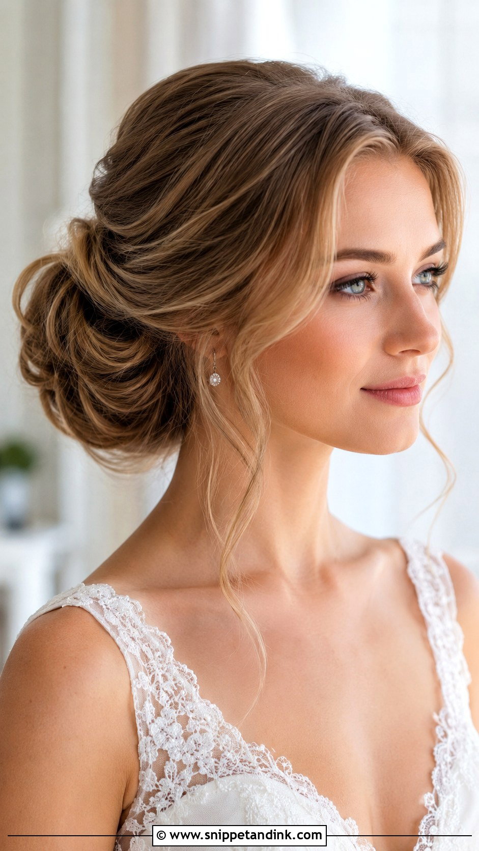 Low Updo Wedding Hairstyle For Medium Hair - Snippet and Ink - 15 Low Updo Wedding Hairstyles