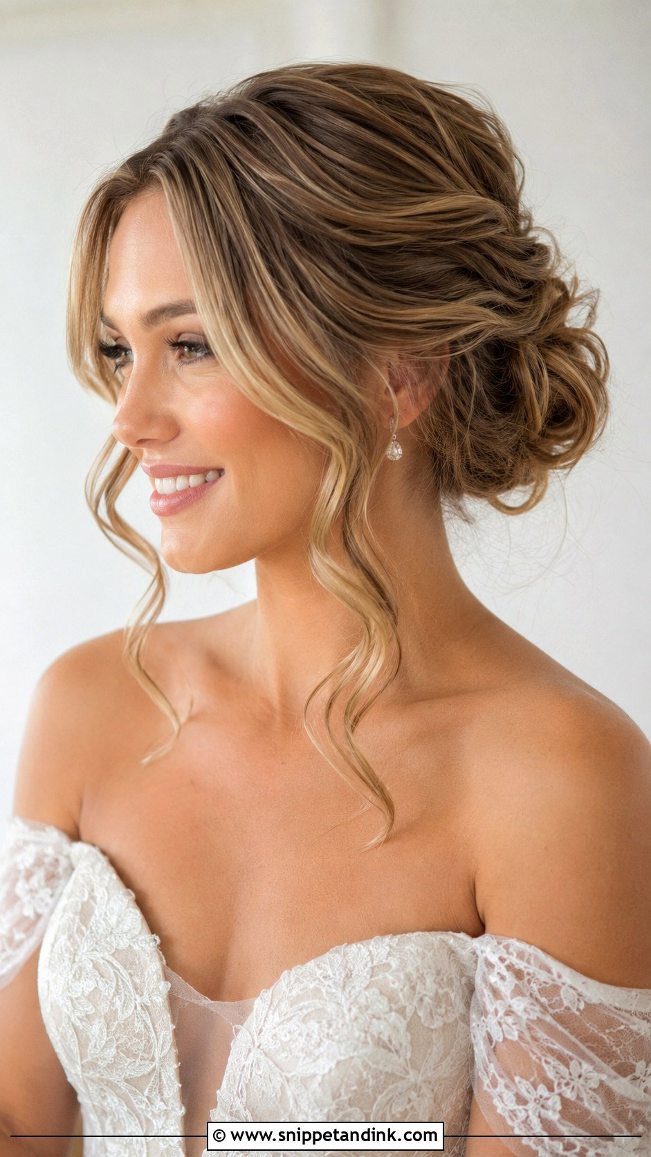 Low Updo Wedding Hairstyle With Face Framing - Snippet and Ink - 15 Low Updo Wedding Hairstyles