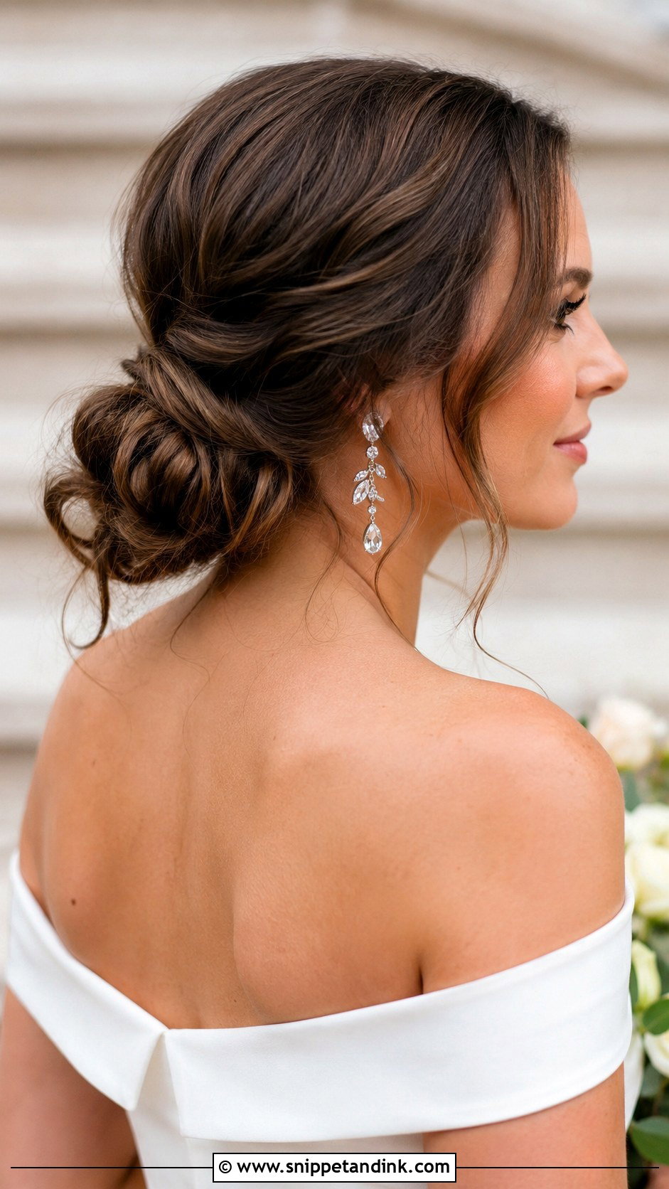 Low Wavy Chignon for Bride - Snippet and Ink - 25 Wedding Hair Waves