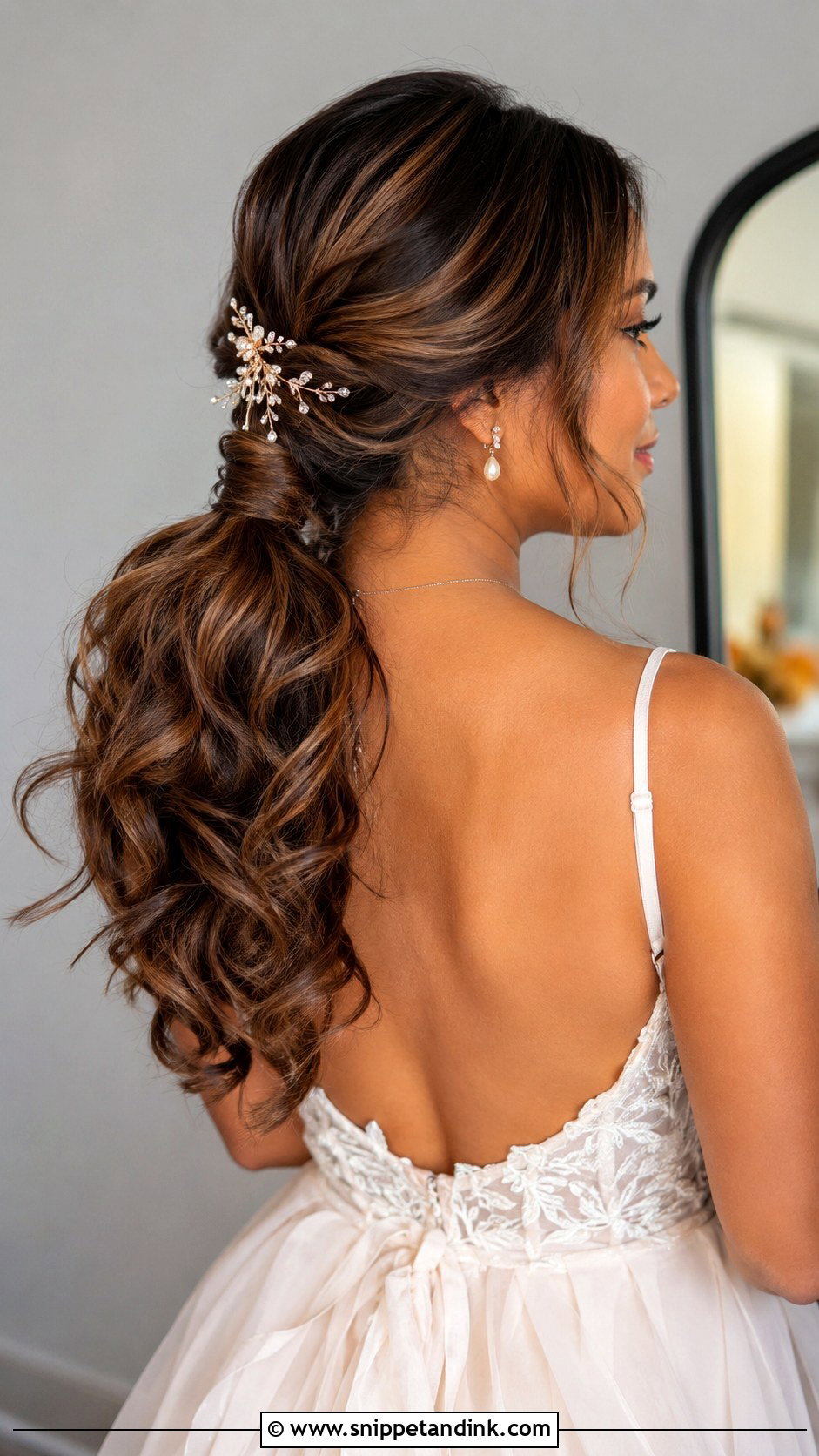 Low Wavy Wedding Ponytail - Snippet and Ink - 15 Low Wedding Hairstyles