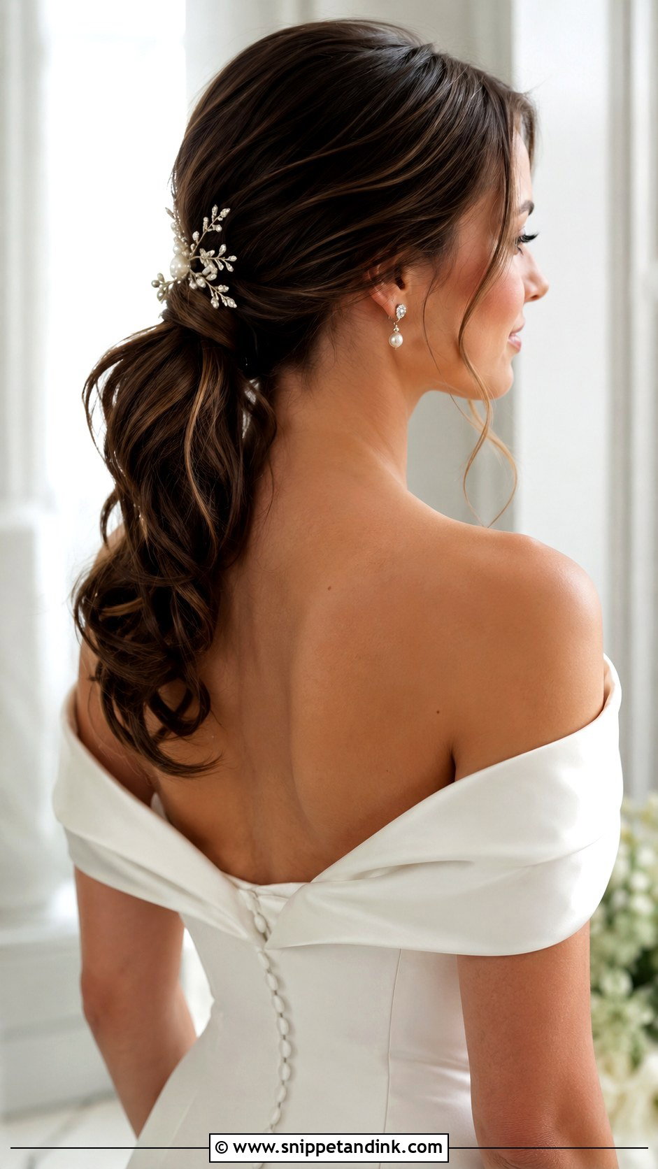 Low Wedding Ponytail - Snippet and Ink - 15 Ponytails Hairstyles for Wedding