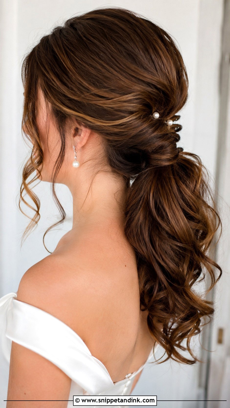 Low Wedding Ponytail Updo - Snippet and Ink - 15 Wedding Updos for Long Hair Ponytail