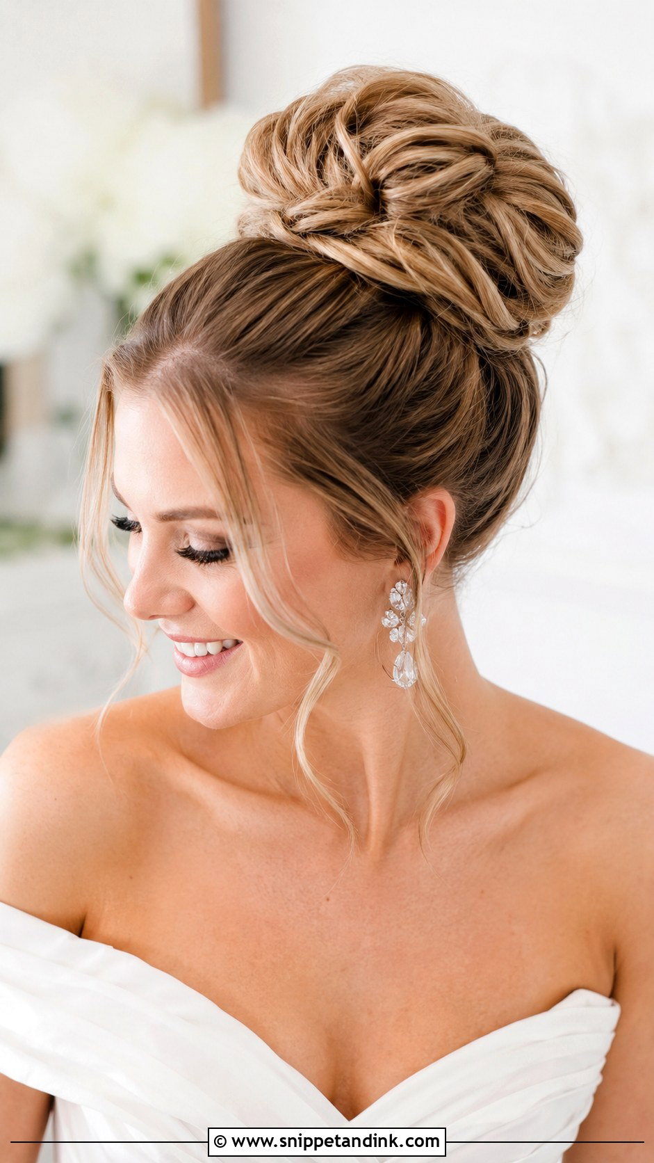 Low to High Bun With Volume - Snippet and Ink - 30 High Bun Wedding Hair Ideas