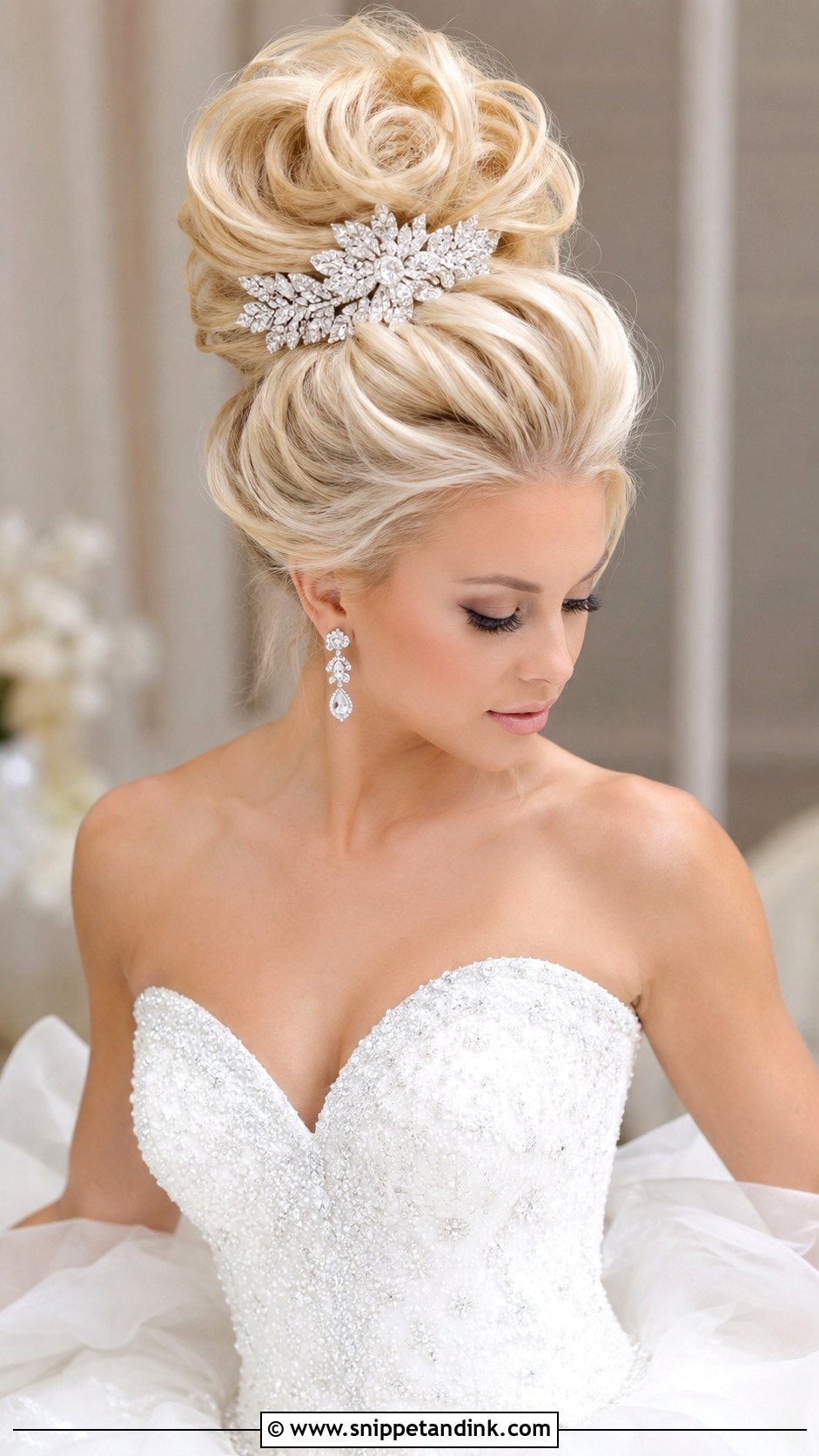 Low to High Bun With Volume - Snippet and Ink - 25 High Bun Wedding Ideas