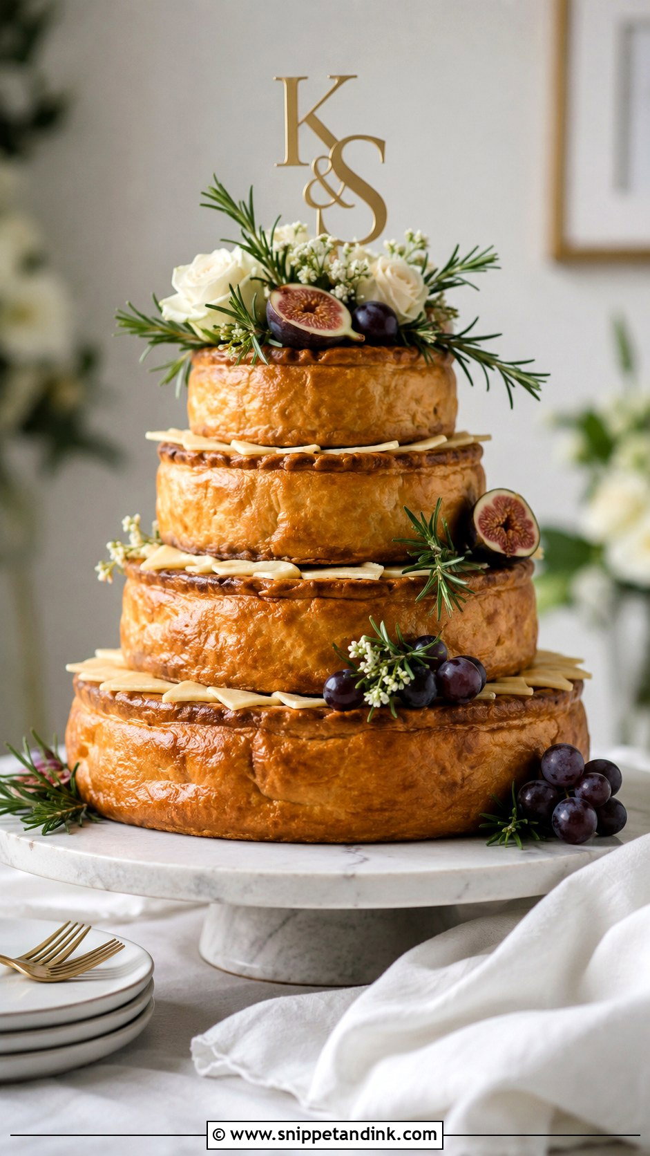 Luxury Pork Pie Wedding Cake - Snippet and Ink - 20 Pork Pie Wedding Cake Ideas
