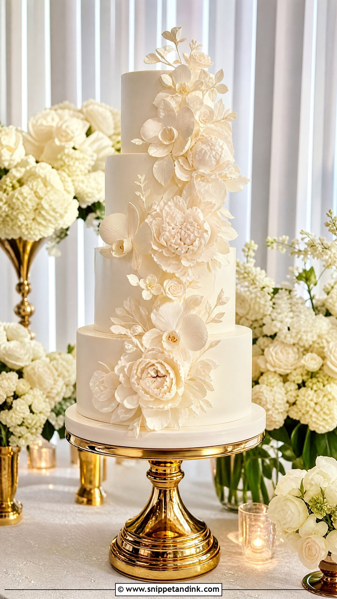 Luxury Sugar Flower Wedding Cake - Snippet and Ink - 20 Wedding Cake Inspiration