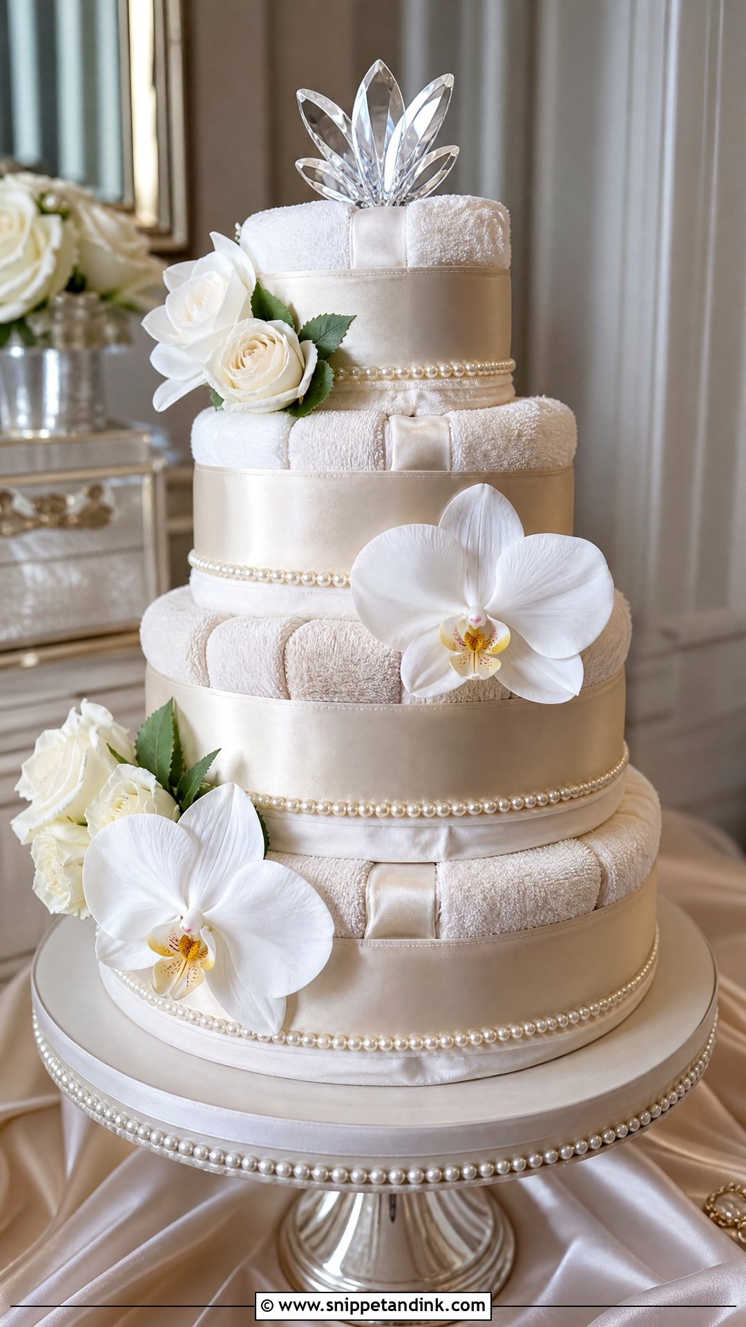Luxury Wedding Towel Cake - Snippet and Ink - 20 Wedding Towel Cakes