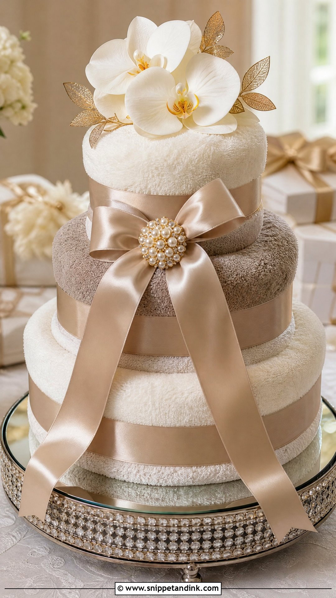 Luxury Wedding Towel Cake - Snippet and Ink - 20 Towel Cakes for Wedding