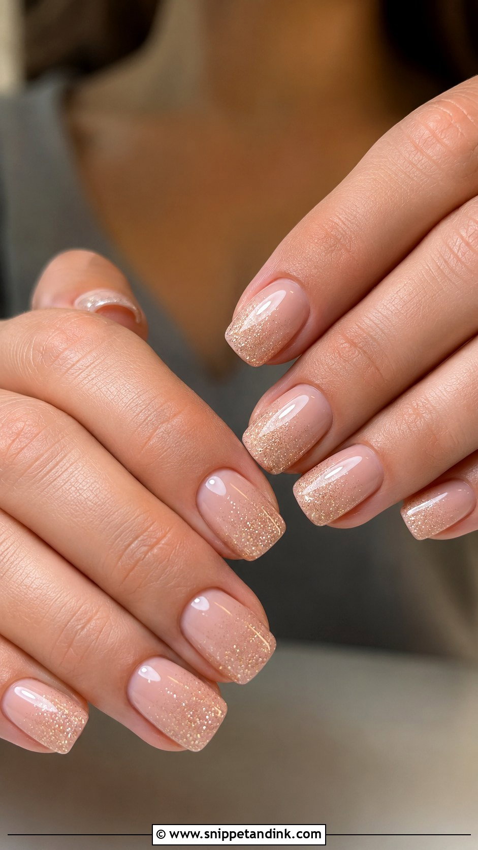 MOB Neutral Glitter Nails - Snippet and Ink - 20 Mob Nails for Wedding