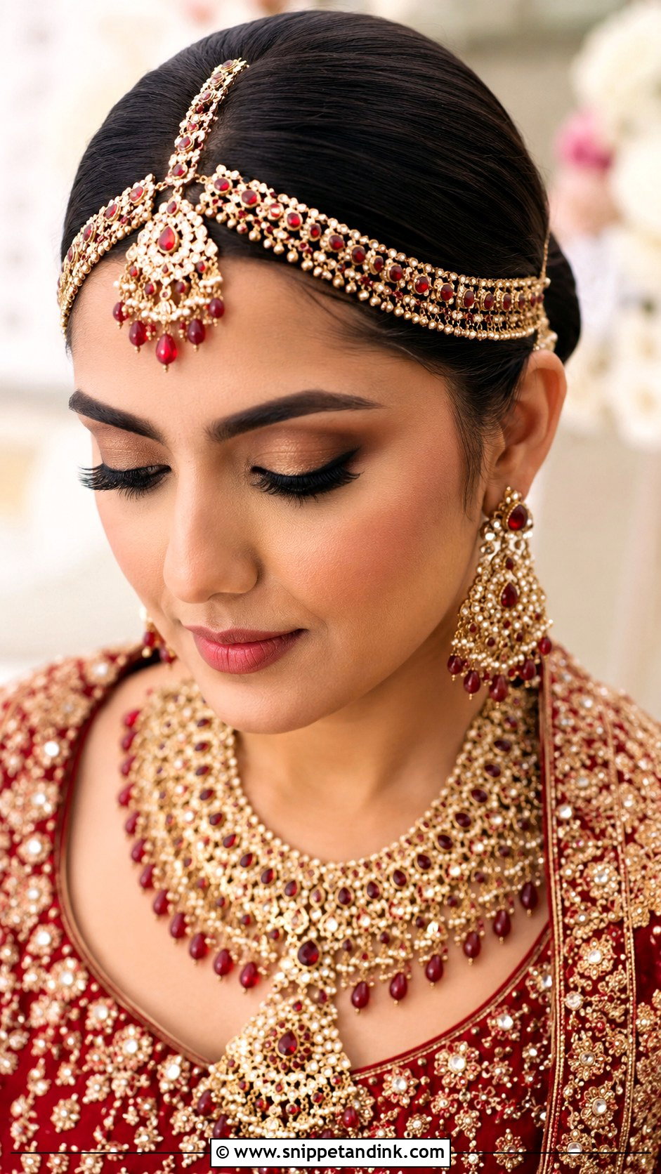 Maang Tikka Bun Joda - Snippet and Ink - 20 Joda Hair Styles for Wedding