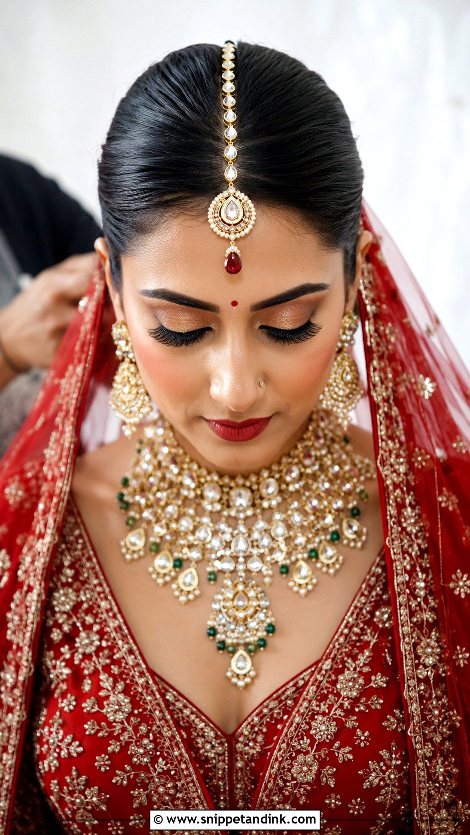Maang Tikka Bun - Snippet and Ink - 25 Indian Bridal Wedding Hairstyles