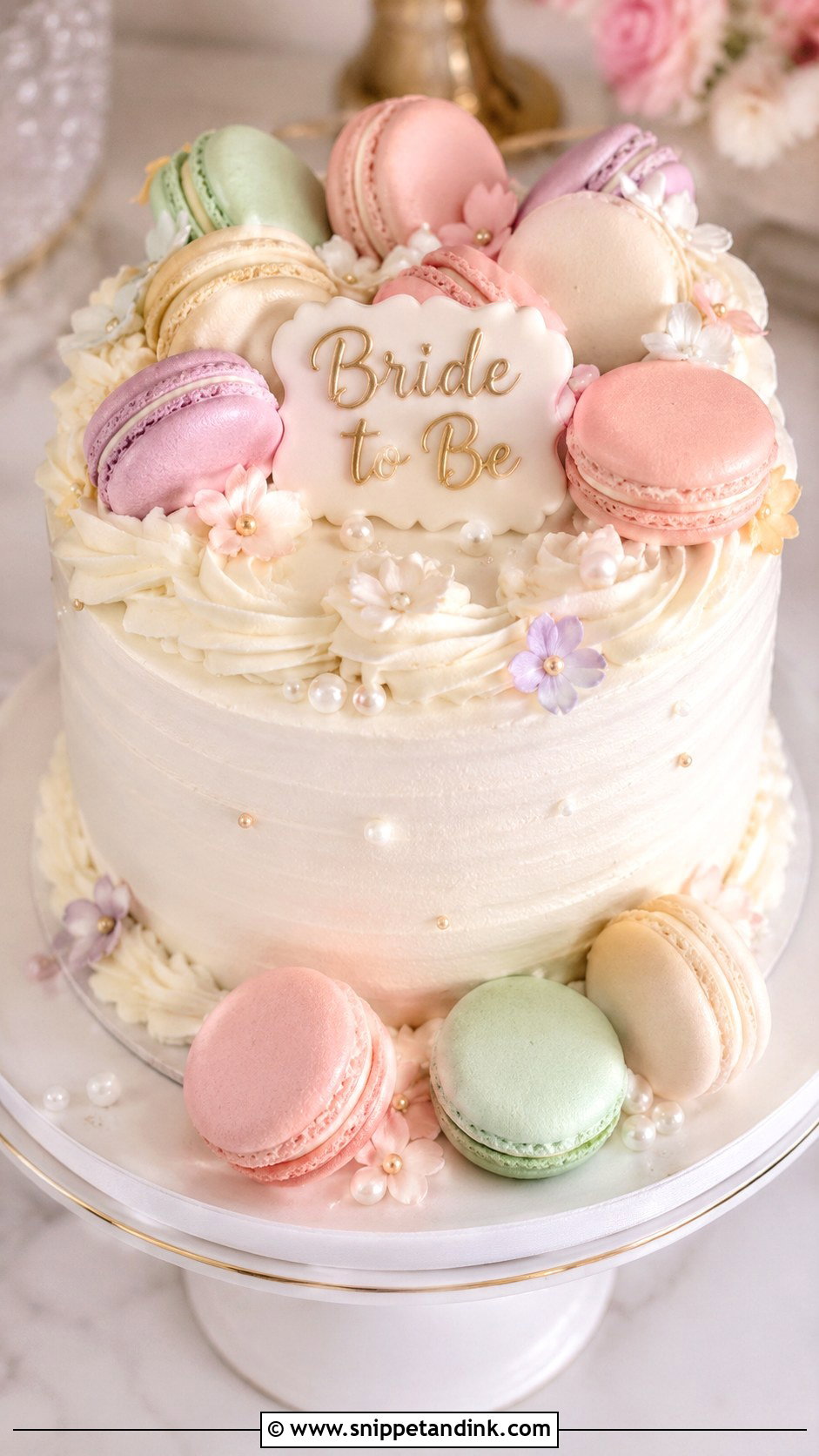 Macaron Bachelorette Cake - Snippet and Ink - 25 Let Them Eat Cake Bachelorette Ideas for Wedding