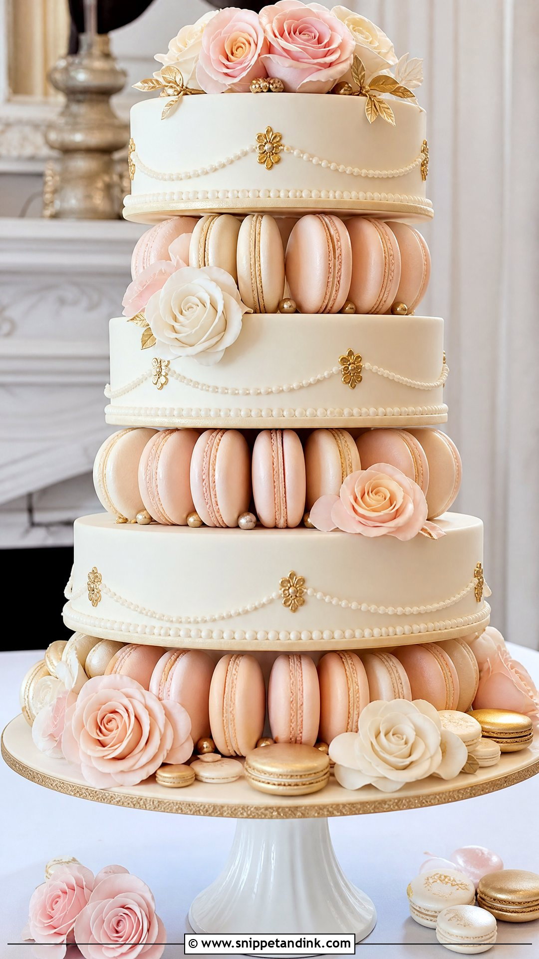 Macaron Carousel Wedding Cake - Snippet and Ink - 30 Carousel Cake Ideas for Wedding