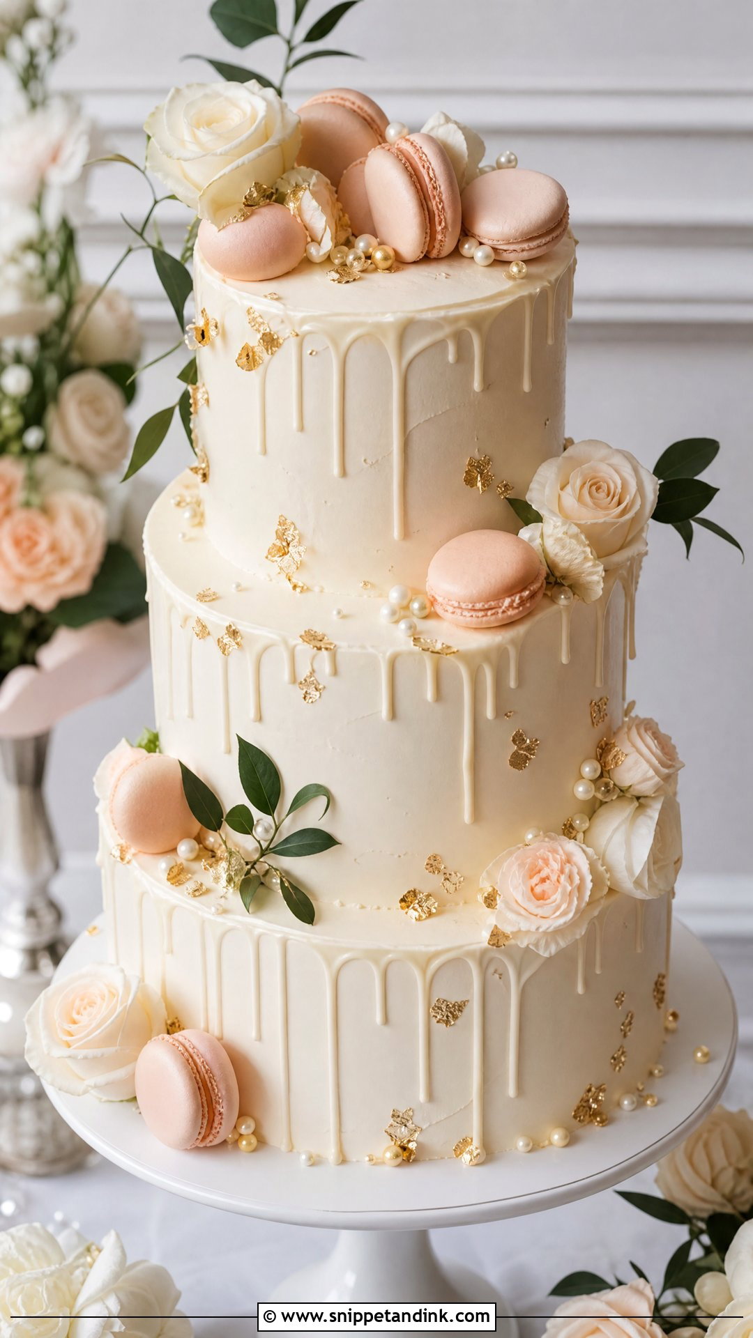 Macaron Drip Wedding Cake - Snippet and Ink - 30 Drip Cakes for Wedding