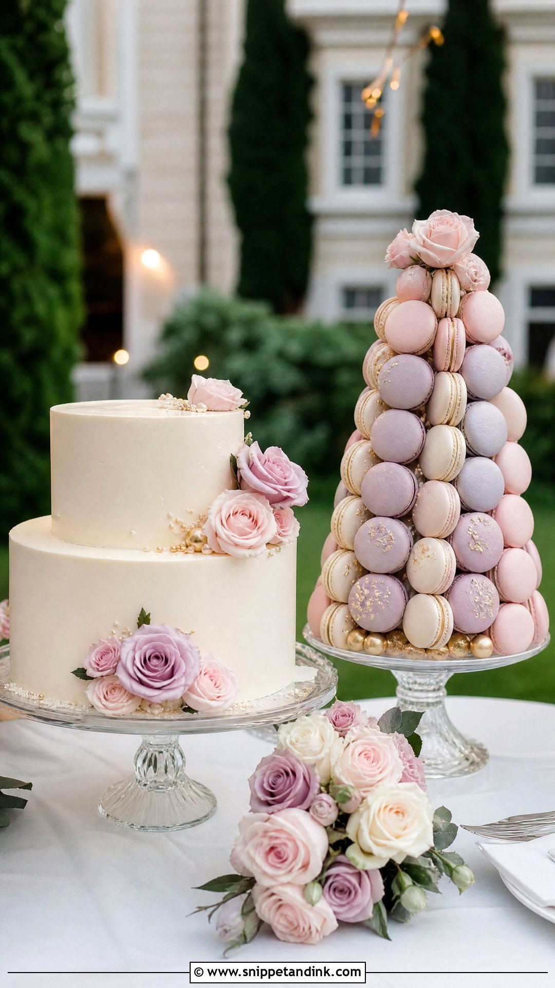 Macaron Wedding Cake Table - Snippet and Ink - 25 Wedding Cake Table Ideas