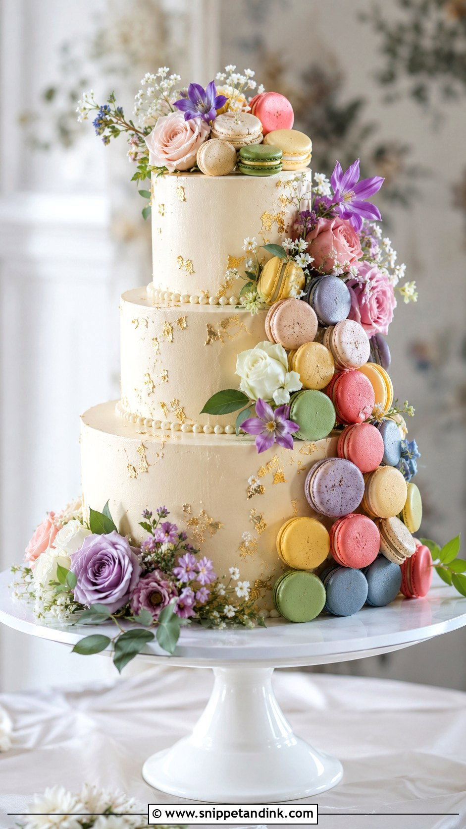 Macaron Wedding Cake - Snippet and Ink - 20 Multi Color Cake Ideas for Wedding