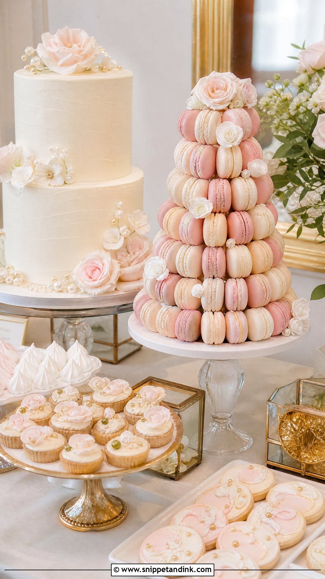 Macaron Wedding Dessert Table - Snippet and Ink - 30 Wedding Dessert Table Ideas