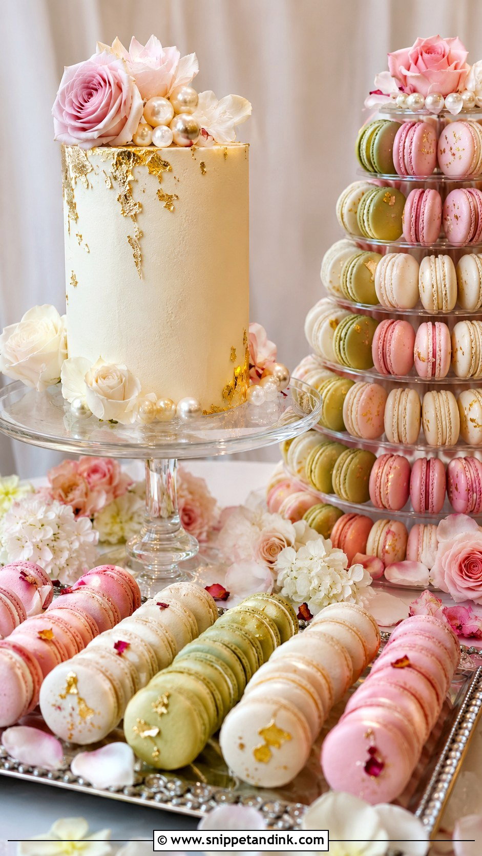 Macaron Wedding Dessert Table - Snippet and Ink - 20 Assorted Wedding Dessert Table Ideas