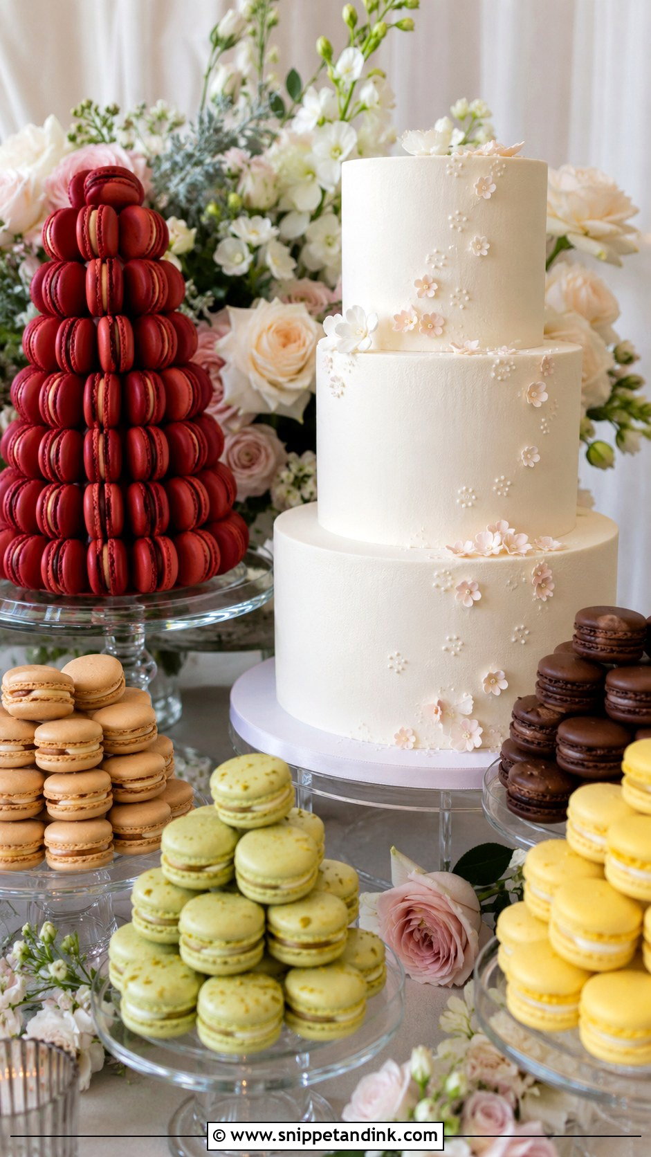 Macaron Wedding Sweet Table - Snippet and Ink - 30 Wedding Sweet Table Ideas