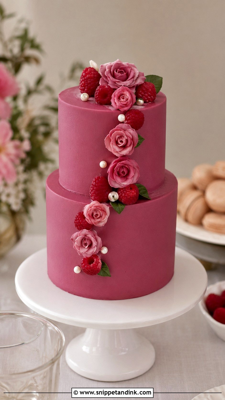 Magenta Mini Wedding Cake - Snippet and Ink - 20 Magenta Wedding Cake Ideas