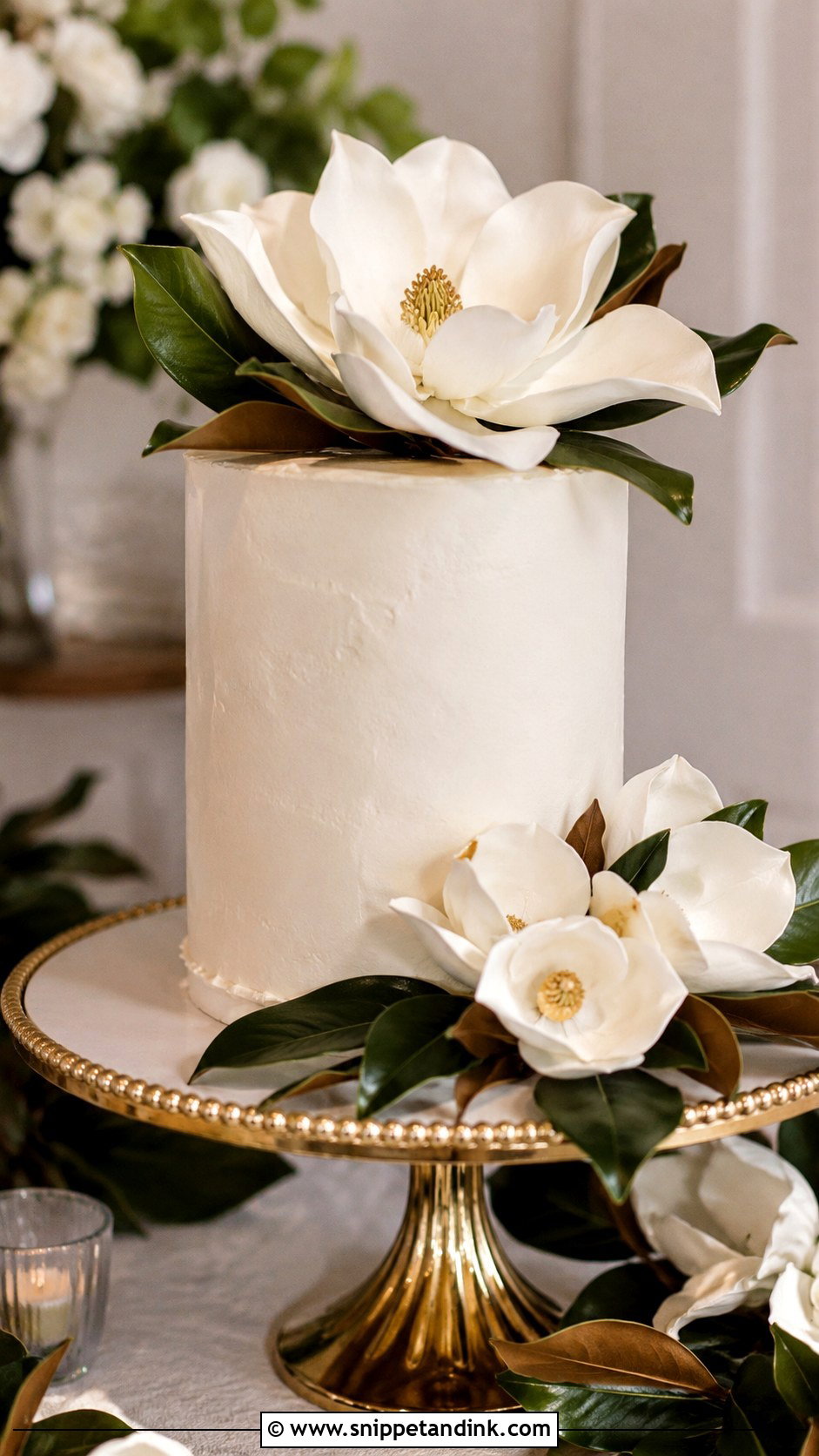 Magnolia Wedding Cake - Snippet and Ink - 25 Flowers for Wedding Cake Ideas