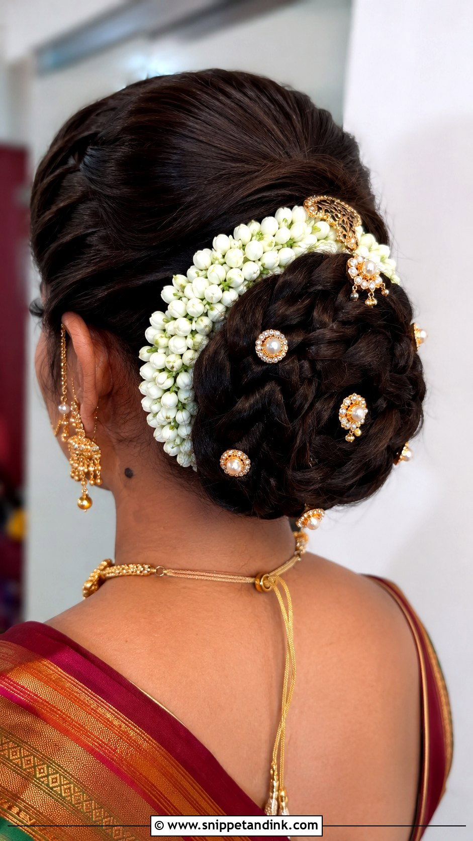 Maharashtrian Bridal Braided Bun - Snippet and Ink - 15 Maharashtrian Bridal Hairstyles