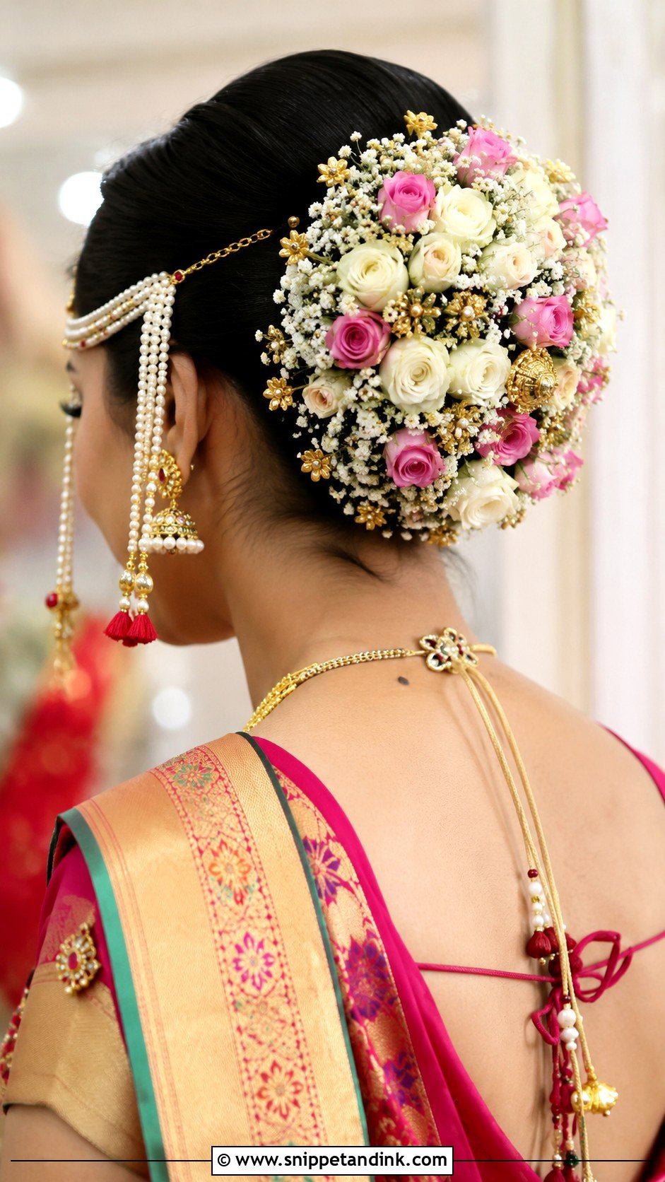 Maharashtrian Bridal Floral Bun - Snippet and Ink - 15 Maharashtrian Bridal Hairstyles