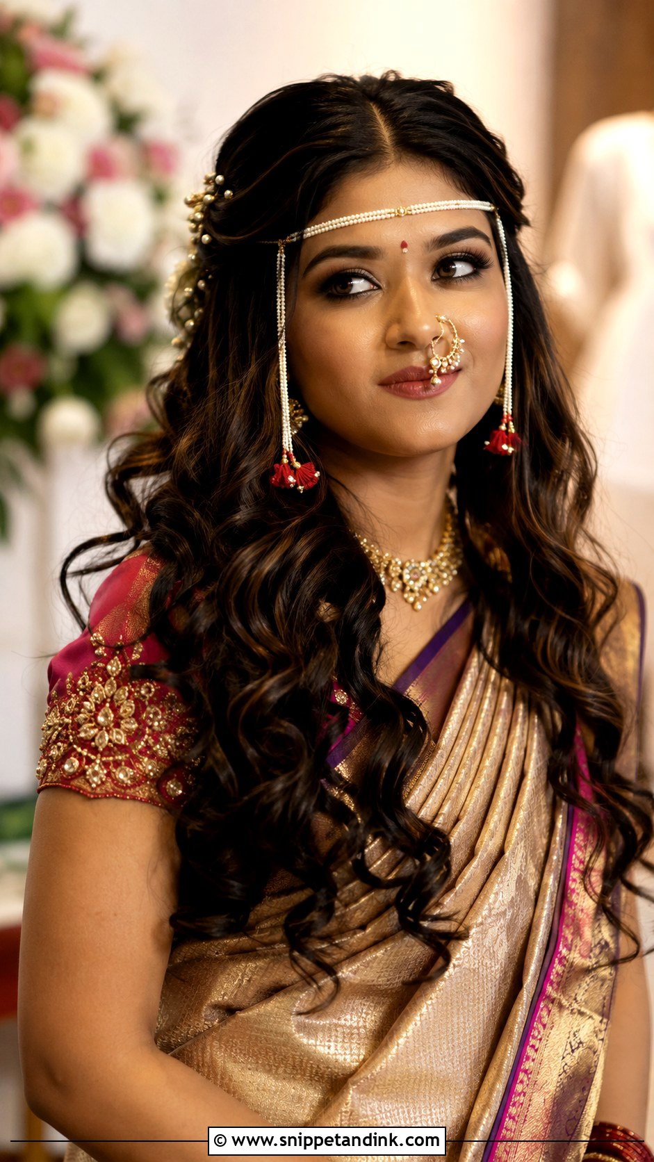 Maharashtrian Bridal Open Curls - Snippet and Ink - 15 Maharashtrian Bridal Hairstyles
