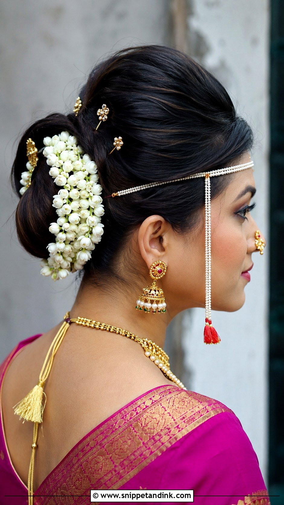 Maharashtrian Bridal Puff Bun - Snippet and Ink - 15 Maharashtrian Bridal Hairstyles