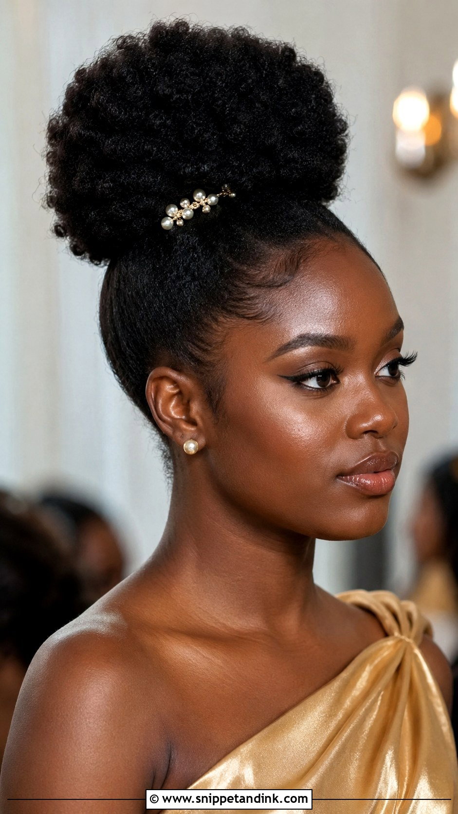Maid Of Honor Afro Puff - Snippet and Ink - 25 Made of Honor Hairstyles