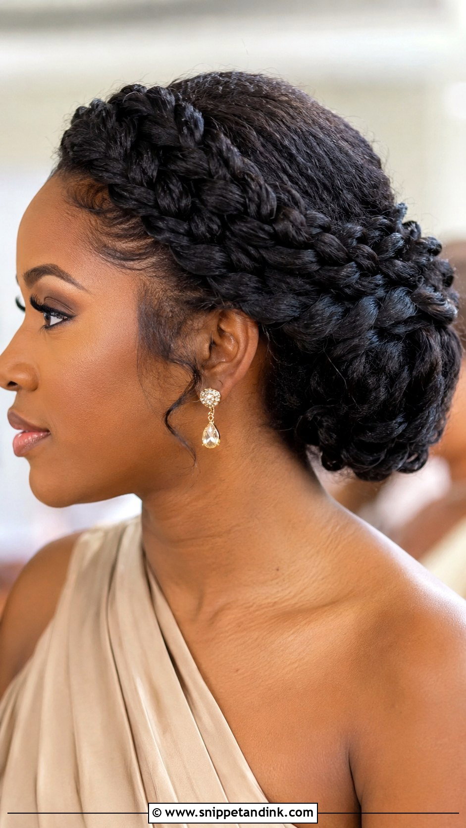 Maid Of Honor Braided Bun - Snippet and Ink - 30 Maid of Honor Hair Ideas
