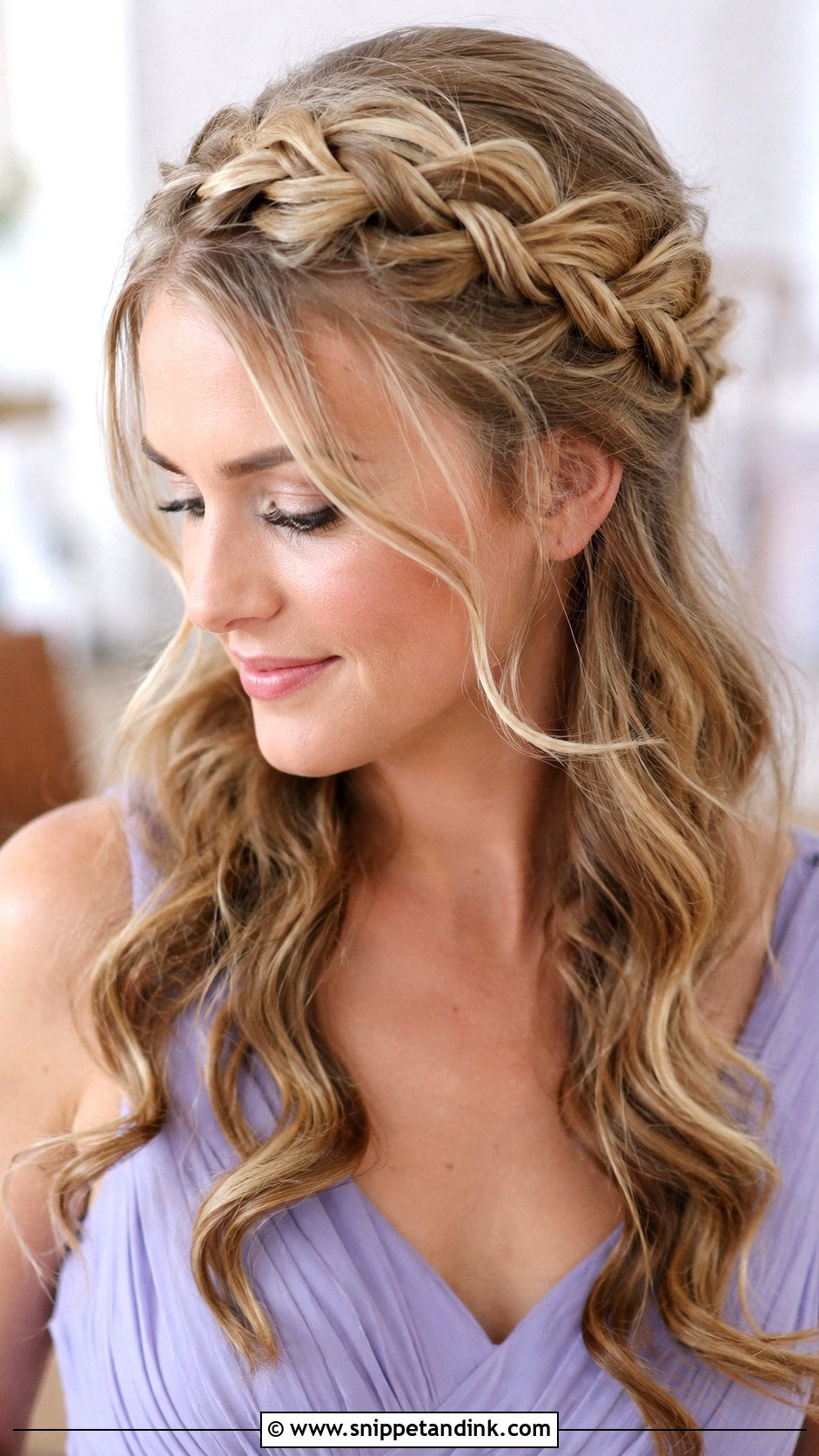 Maid Of Honor Braided Crown For Long Hair - Snippet and Ink - 20 Maid of Honor Hairstyles for Long Hair