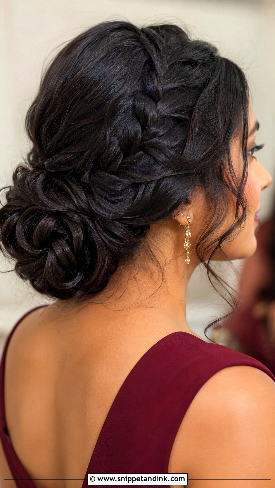 Maid Of Honor Braided Low Bun For Long Hair - Snippet and Ink - 20 Maid of Honor Hairstyles for Long Hair
