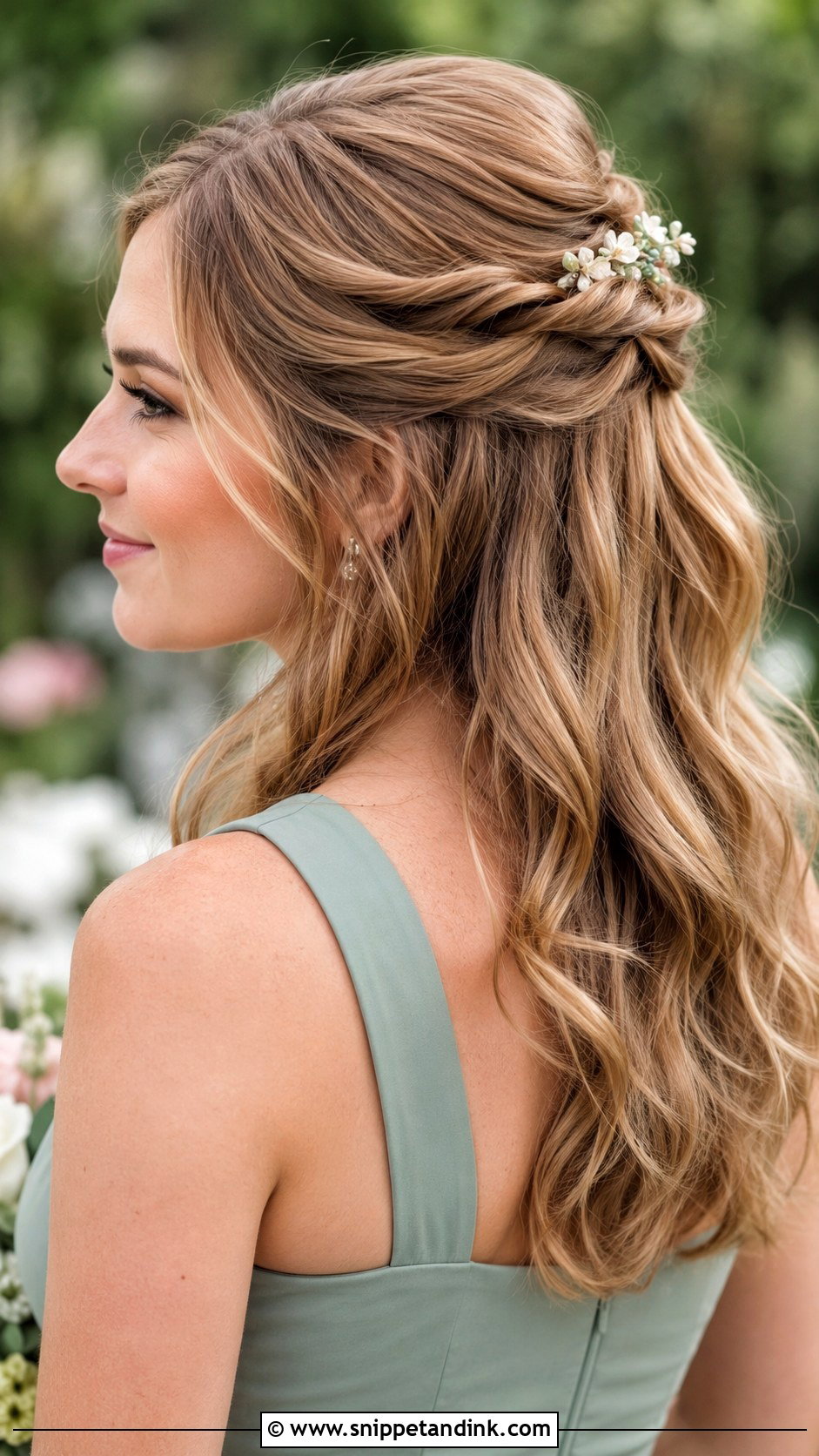Maid Of Honor Half Up Half Down Hair - Snippet and Ink - 15 Maid of Honor Wedding Hairstyles